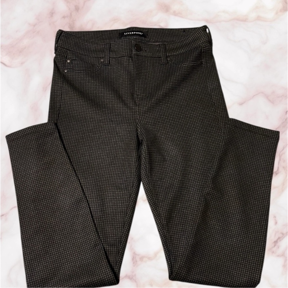 Liverpool Black Patterned Straight Leg Jeans